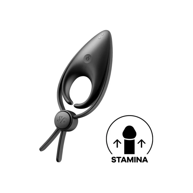 Inel Dublu de Penis Sniper 12 Moduri Vibratii Silicon Negru USB