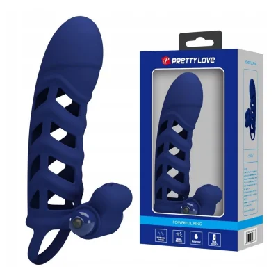 Manson Penis Altaf cu Stimulator Clitoridian, 10 Moduri Vibratii, Silicon, Albastru