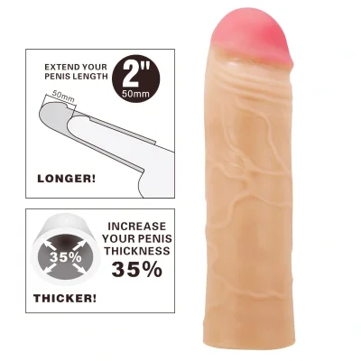 Prelungitor Penis Chane, TPR, Natural, 18 cm