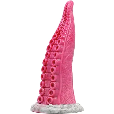 Dildo Kraken, Silicon Lichid, Roz/Gri, 23 cm