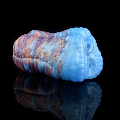 Masturbator Dragon's Shape, Silicon Lichid, Albastru, 15.5 cm