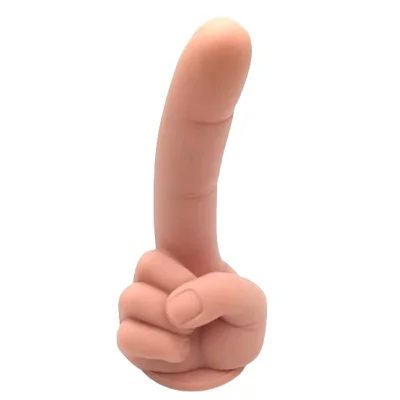 Dildo Forefinger Dildo, Baza cu Ventuza, Silicon Lichid, Natural, 19 cm, Passion Labs