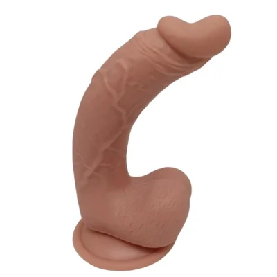 Dildo Curbat Arryn, Baza cu Ventuza, Silicon Lichid, Natural, 20 cm, Passion Labs