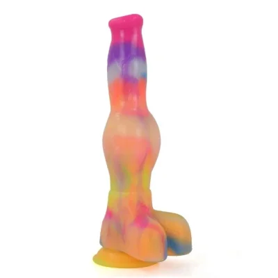 Dildo Luminous Wild Dog, Fosforescent, Silicon Lichid, 28 cm