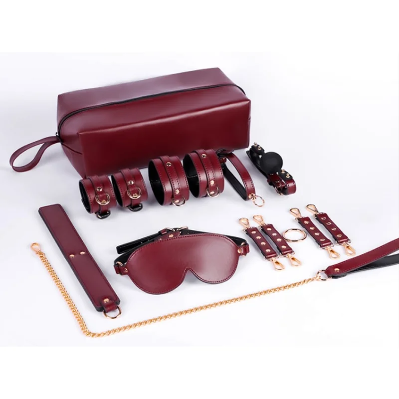 Set BDSM Midnight Play, 6 Piese cu Geanta Depozitare, Burgundy