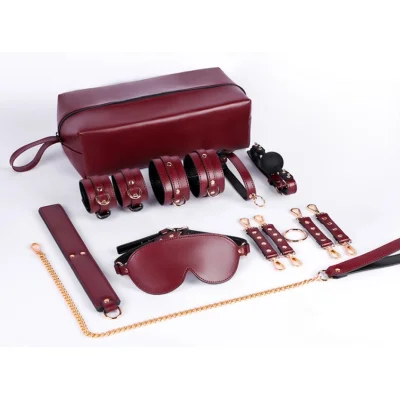 Set BDSM Midnight Play, 6 Piese cu Geanta Depozitare, Burgundy