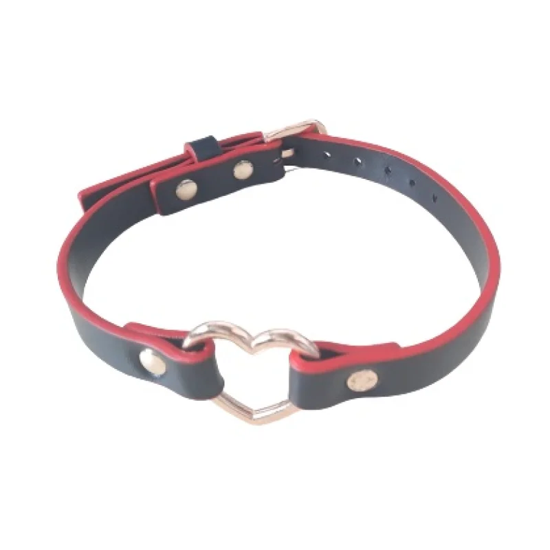 Choker Golden Heart, Rosu/Negru, Mokko Toys