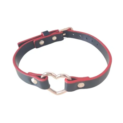 Choker Golden Heart, Rosu/Negru, Mokko Toys