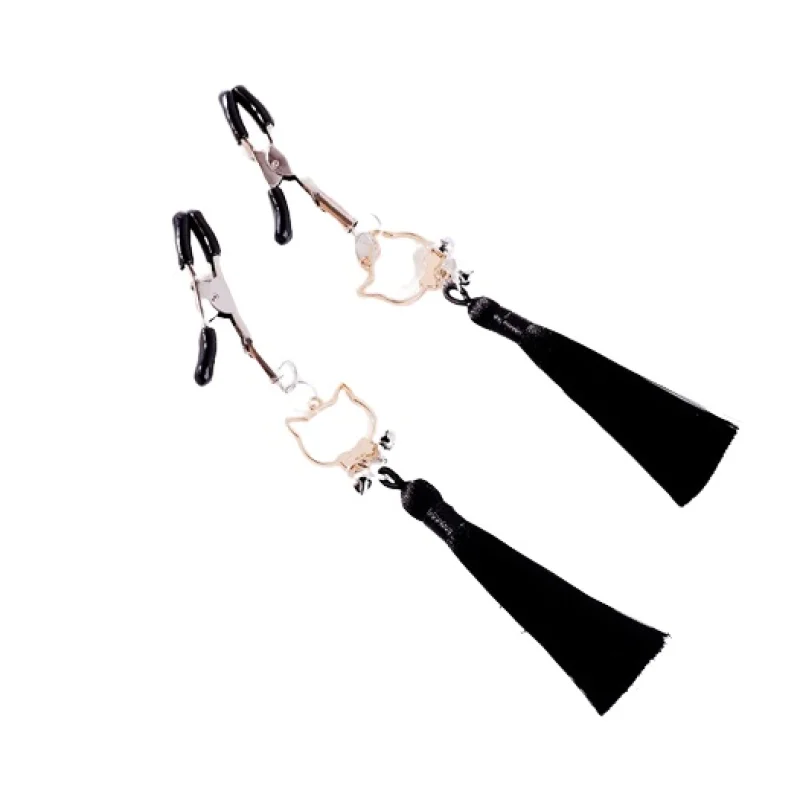 Clame Sfarcuri cu Ciucuri si Clopotei, Negru, Mokko Toys