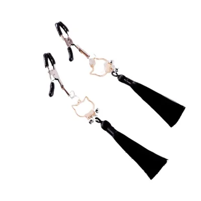 Clame Sfarcuri cu Ciucuri si Clopotei, Negru, Mokko Toys