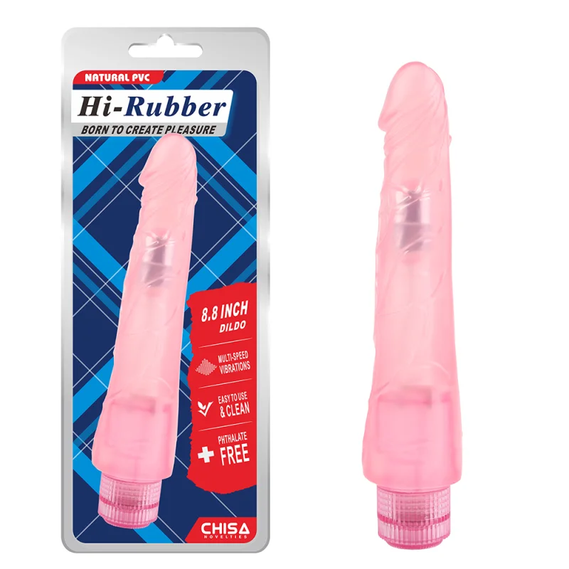 Vibrator Realist Pleasure, Multispeed, PVC, Roz, 23 cm