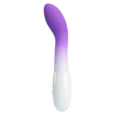 Vibrator Punctul G Bishop 30 Moduri Vibratii, Silicon, Mov/Alb 18.2 cm