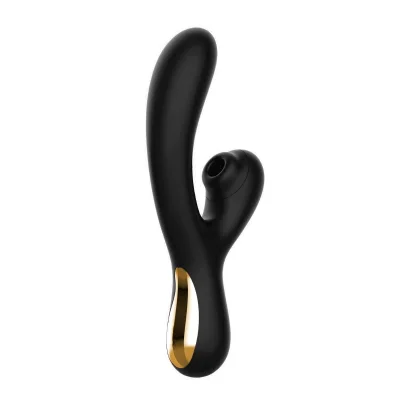 Vibrator Anna G-Spot Vibrating&Sucking Silicon USB Negru Passion Labs
