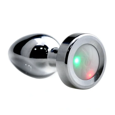 Dop Anal Metalic Small Led Light, Argintiu, 7.2 cm, Passion Labs