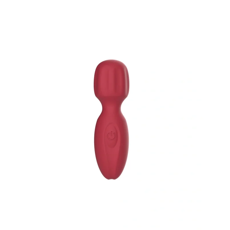 Vibrator Mini Wand Thrill, 10 Moduri Vibratii, Silicon Lichid, USB, Rosu, 11 cm, Passion Labs