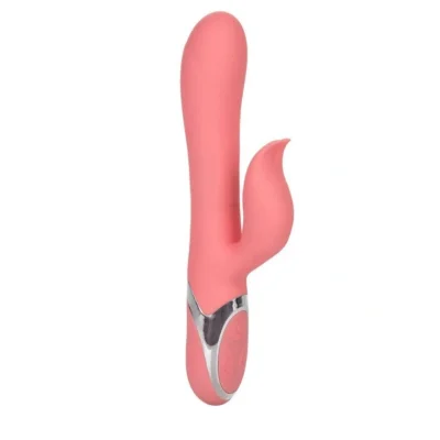 Vibrator Iepuras Enchanted Tickler, 12 Moduri Vibratii, 4 Moduri Rotatii Bile, Silicon, Roz, USB, 20 cm