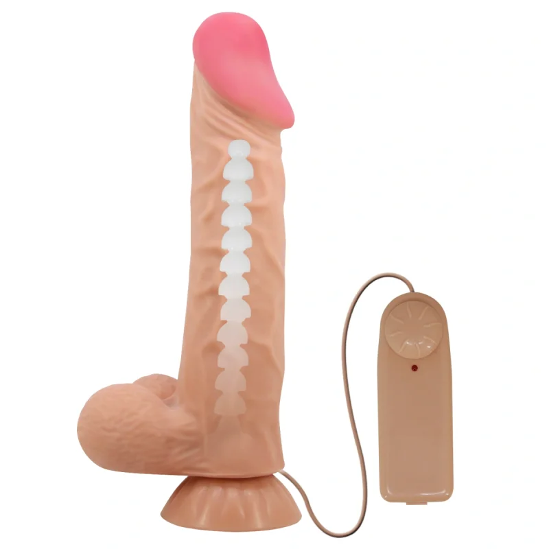 Vibrator Realist Sliding Skin, Multispeed, Lifelike Skin, Natural, 24 cm