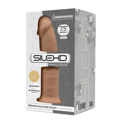 Dildo Thermo Reactive Silicon Memory Dubla Densitate 19 cm Caramel