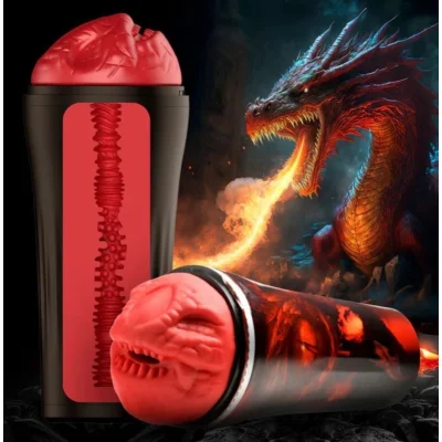 Masturbator Dragon Snatch, TPE, Rosu, 27 cm