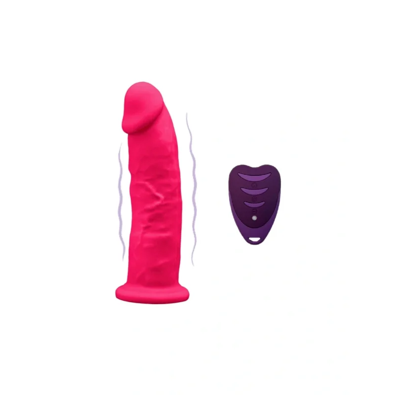 Vibrator Realist Silexd, Remote Control, 10 Moduri Vibratii, Silicon, USB, Roz, 17.5 cm