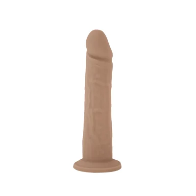 Dildo Thermo Reactive Silicon cu Memorie Dubla Densitate, Natural, 20.3 cm