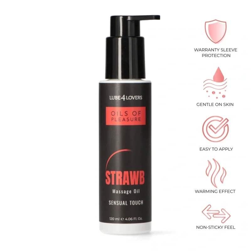 Ulei de Masaj cu Efect de Incalzire, Oils of Pleasure, Capsuni, 120 ml