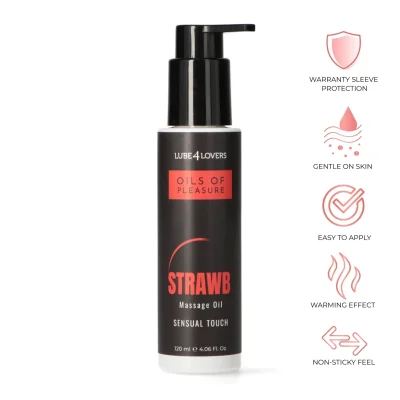 Ulei de Masaj cu Efect de Incalzire, Oils of Pleasure, Capsuni, 120 ml