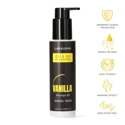 Ulei de Masaj cu Efect de Incalzire, Oils of Pleasure, Vanilie, 120 ml