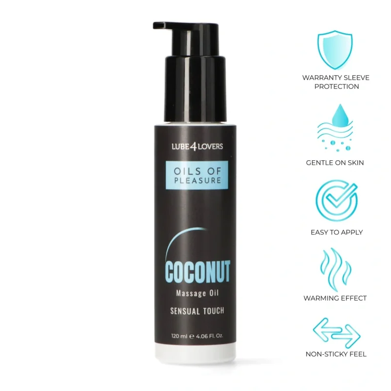Ulei de Masaj cu Efect de Incalzire, Oils of Pleasure, Cocos, 120 ml