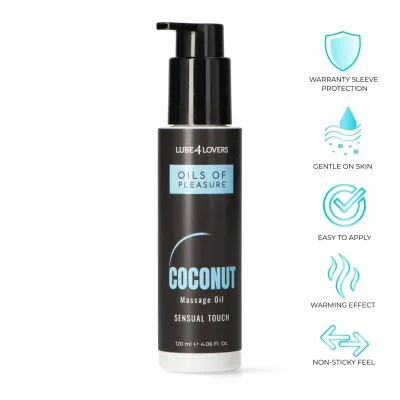 Ulei de Masaj cu Efect de Incalzire, Oils of Pleasure, Cocos, 120 ml