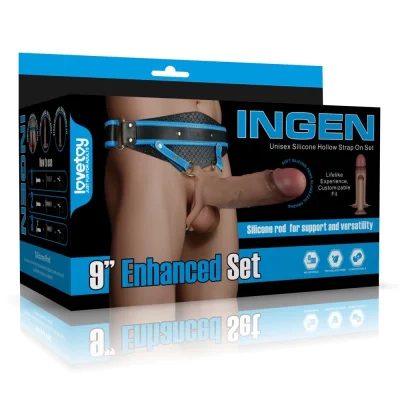 Set Strap-on INGEN Unisex, Silicon, L/XL/2XL, Natural, 21.4 cm
