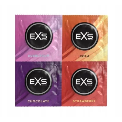 Set 48 buc Prezervative Aromate Latex EXS Mixed Flavoured