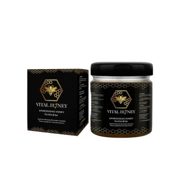 Miere Afrodisiaca Unisex VITAL HONEY, Erectii Puternice, Libido Crescut, Performanta Sexuala Sporita, 240 gr