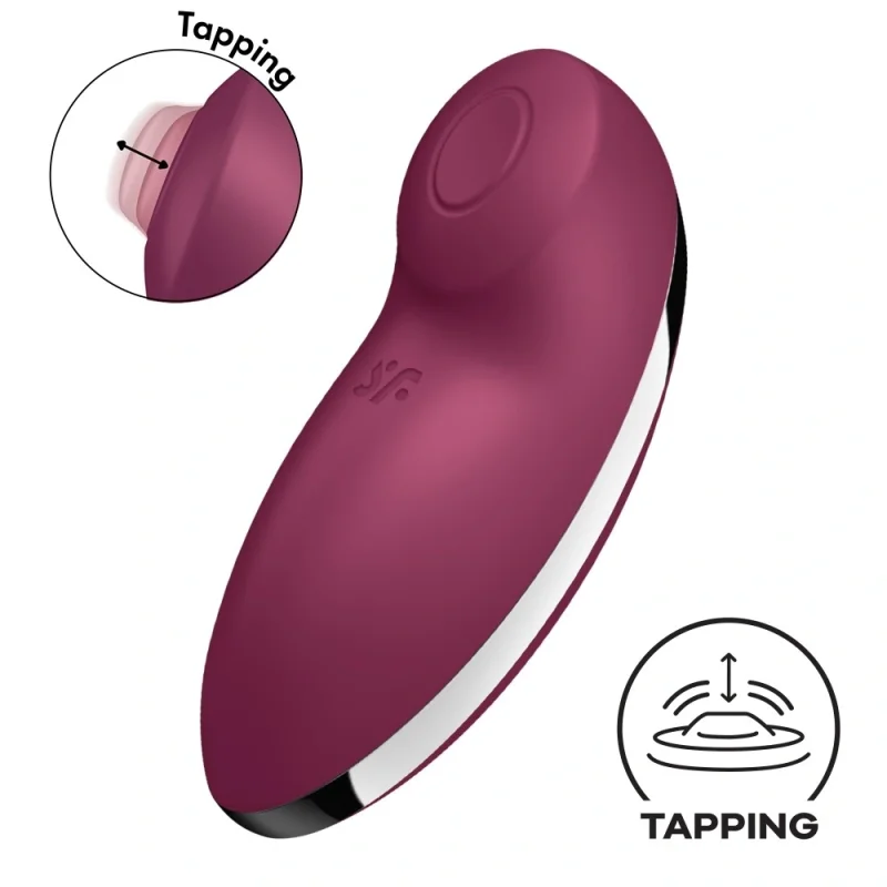 Vibrator Clitoridian Tap&Climax 2, Silicon, USB, Rosu, 11 cm