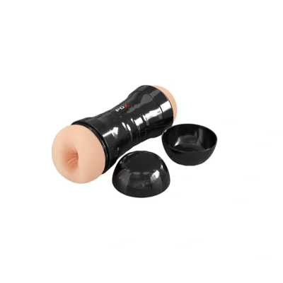 Masturator Dublu Vagin&Anus, Auto-Lubrifiant, Fanta Flesh, Natural, 23 cm