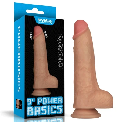 Vibrator Realistic Power Basics, 10 Moduri Vibratii, PVC, Natural, 22.8 cm