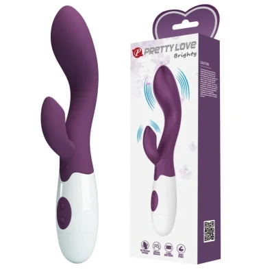 Vibrator Iepuras Brighty, 30 Moduri Vibratii, Silicon, Mov, 20 cm