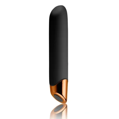 Vibrator Chaiamo 10 Moduri Vibratii, Silicon, USB, Negru/Auriu, 16.5 cm