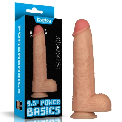 Vibrator Realistic Power Basics, 10 Moduri Vibratii, PVC, Natural, 23.6 cm