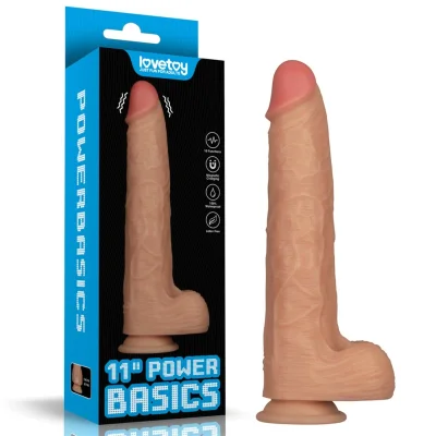 Vibrator Realistic Power Basics, 10 Moduri Vibratii, PVC, Natural, 28.3 cm