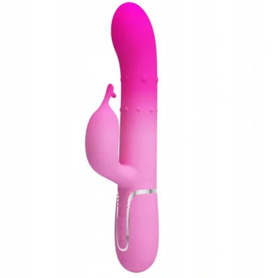 Vibrator Iepuras Shima, 7 Moduri Vibratii, Bile Stimulatoare, Silicon, USB, Roz, 22.6 cm