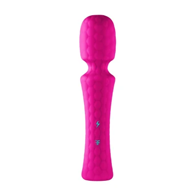 Vibrator Ultra Wand FemmeFunn, 10 Moduri Vibratii, Silicon Premium, USB, Roz, 20.3 cm