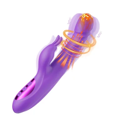 Vibrator Iepuras Samira Vibrating&Rotating&Thrusting&Heating, Silicon, USB, Mov, 24.5 cm, Passion Labs, Sensations