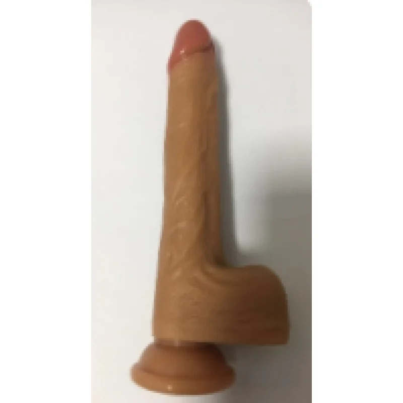 Dildo Realist cu Ventuza Jack, Silicon Lichid, Caramel, 21.5 cm, Mokko Toys