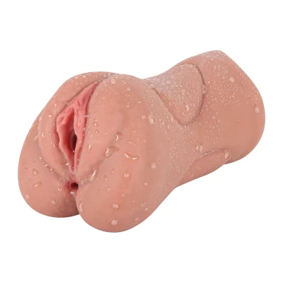 Masturbator 2 Capete Stimulatoare, Vagin, Anus, Gura, TPE, Super Moale, Maro, 16 cm, Passion Labs