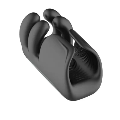 Masturbator Barbati Power, Functie de Vibratii, Pulsare, Strangere, Silicon, USB, Negru, 14 cm