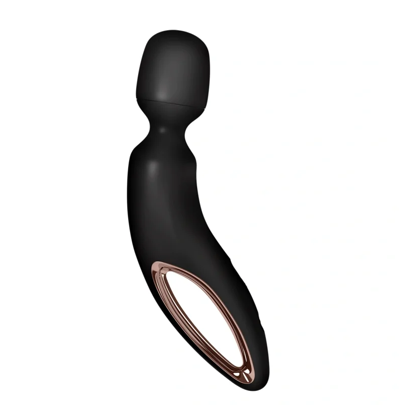 Vibrator Masaj Wand-erland, 50 Programe Vibratii, Silicon, USB, Negru, 34 cm