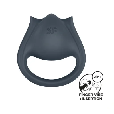 Vibrator Finger Perfect Pair 2, 12 Programe de Vibratii, Silicon, USB, Gri Inchis