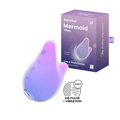 Vibrator Mermaid Vibes, Air Pulse, 11 Programe Suctiune, Silicon, USB, Mov