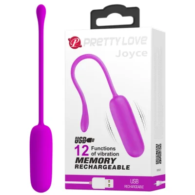 Ou Vibrator Joyce, 12 Moduri Vibratii, Silicon, USB, Mov, 18 cm